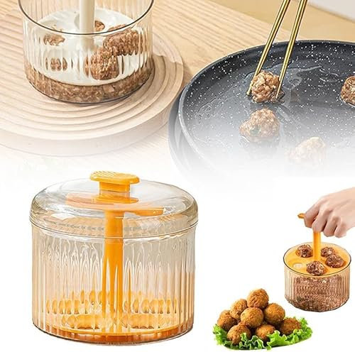 Machine à boulettes de viande translucides, [mise à niveau 2024] – Outil de fabrication de boulettes de viande extrudées de cuisine, outil de fabrication de boulettes de viande à 5 boulettes de