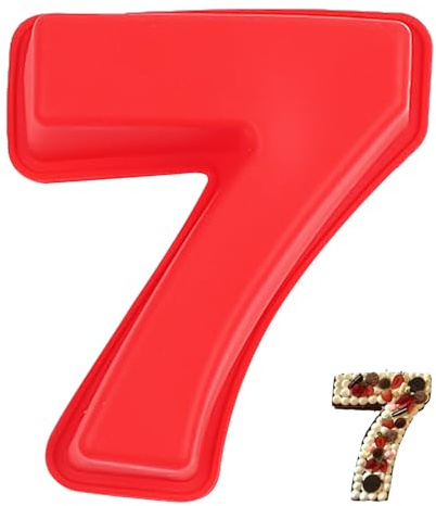 YXHZVON Kuchenform Zahlen Silikon Backform Zahl 7, Groß 3D Number Cake Zahlenbackform, Antihaftige DIY Motivbackformen für Kindergeburtstag, Hochzeit Jubiläum, Geburtstagstorte