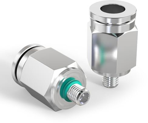 TAILONZ PNEUMATIC Raccords en acier inoxydable 304 mâles droits pour tubes de 4 mm de diamètre extérieur x filetage M5, à emboîter PC4-M5 (paquet de 5)