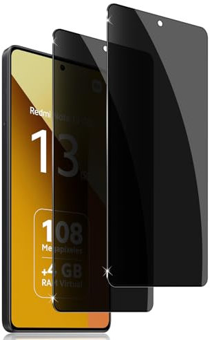 Holilo für Xiaomi Redmi NOTE 13 5G/REDMI Note 14S Sichtschutz Schutzfolie für Panzerglas,2 Stück Anti-Spy Privacy Sichtschutzfolie 9H Härte schützen Displayschutzfolie Privacy Schutzglas
