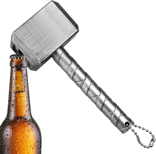 Gwezmxs Magnetic Hammer Bottle Opener, Beer Opener, Funny Birthday Gift for Men, Desk Decoration, Bottle Opener, Silver Colour