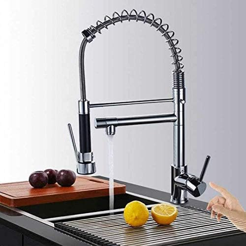 kitchen taps kitchen tap faucet chrome dual swivel spout sink faucet thermostat pull down hot and cold spring kitchen mixer s deck mounted Faucet