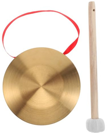 ibasenice Tamburin Mit Kleinem Gong Traditionelles Musikinstrument Aus Inklusive Holzschlägel Klein Und Tragbar Für Dekoration Und Musikalische Aktivitäten
