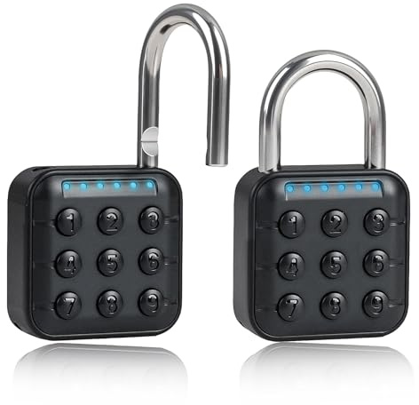 6 Digit Combination Padlock Gym Locker Lock Black IP55 Waterproof | Electronic Password Lock with Stainless Steel Shackle and Multi-User Code Function for Gym School Garage Travel Outdoor Use