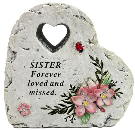 Angraves Special Sister Graveside Memorial Love Heart Flower Ladybird Grave Plaque Ornament Decoration