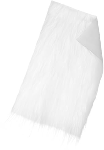 Fourrure synthétique pour bricolage - Blanc - 60 x 40 cm - Tissu en fourrure douce pour costume de nain et projets de bricolage - Fourrure synthétique au mètre - Pour décoration, housse de coussin et
