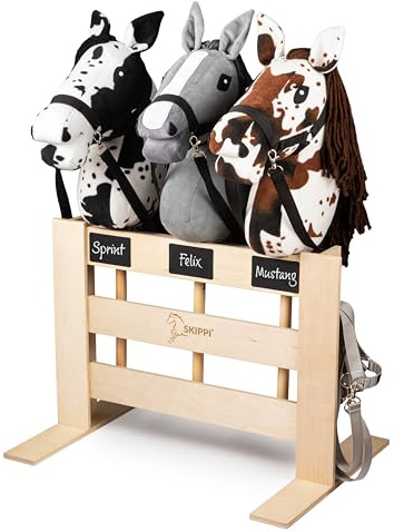SKIPPI Hobby Horse Paddock per 3 Cavalli, Hobby Horse Scuderia, Stalla, Recinto, Box