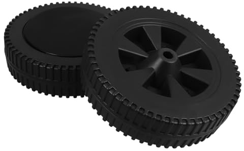 TOPBATHY 2pcs 7 Inch Fixed Plastic Caster Wheels Grill Replacement Wheels for Bbq Trolley Outdoor Cart Heavy Duty Stem Casters Black Caps for Barbecue and Lawn Equipment