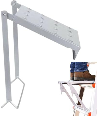 Ladder Step Panel, Ladder Work Tray Panel Acessory, 150Kg Capacity Heavy Duty Extension Hardware Attachment for Painters Electricians Mechanics High-Altitude Tasks