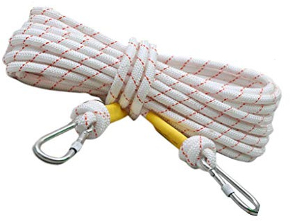 WOTZOV Kletterseil 10 mm Multifunktionales Sicherheitsseil, Sicherheitsschutzseil für Outdoor-Abenteuer, Kletterseil, feuerfestes Nylonseil, Abseilseil, hochfestes lebensrettend,80m