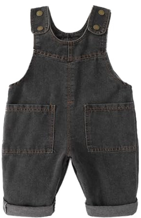 ACMEDE Salopette Jeans per Bebè 3-24 Mesi Tuta Denim Cotone Morbida con Reggimenti Regolabili Tinta Unita Salopette Denim Bambina Jeans Jumpsuit Abbigliamento Neonato 2-5 Anni