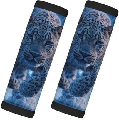 Running Leopard Luggage Handle Wrap 2 Pcs Travel Bag Wraps for Luggage Suitcase Travel Bag Trolley Case Identifiers