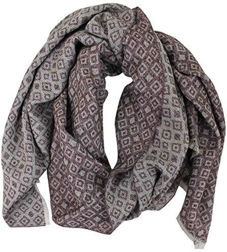 Rotfuchs Wollschal Webschal Winterschal Herrenschal Jacquard 180 x 60 cm in rot aus Wolle made in Germany