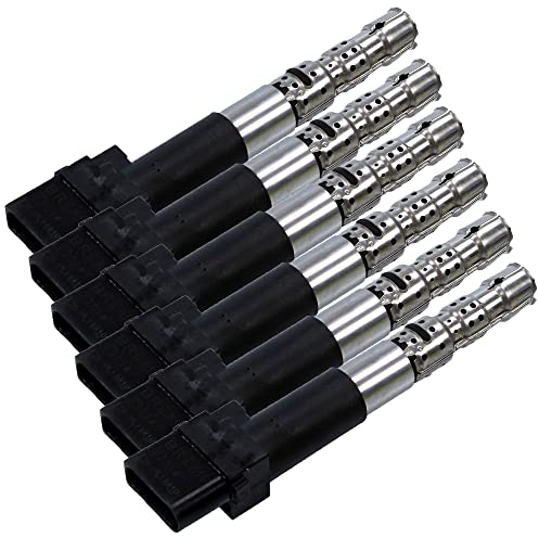 BESTPRICE 6x Zündspule 4-polig Zündmodul Stabzündspule Passend für FORD GALAXY I (WGR),SEAT ALHAMBRA (7V8, 7V9),VW BORA I (1J2) (1J6),GOLF 4 (1J1), (1J5),SHARAN (7M8, 7M9, 7M6)