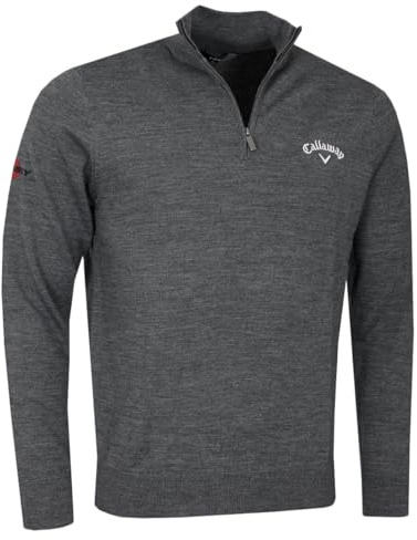 Callaway 1/4 Zip Blend Merino Sweater, Pulls Homme, Gris (Gris 038), Small