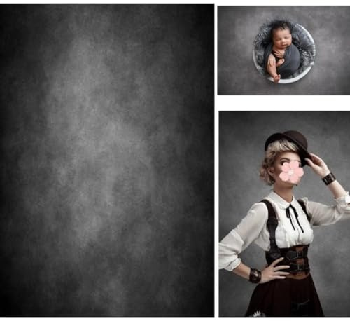 WaW 1.5x2.2m Fotografie Hintergrund Fotostudio Stoff Holzkohle Grau Abstrakt Fotohintergrund dunkelgrauer Beton Wand Fotoshooting Hintergrund Vintage Porträt