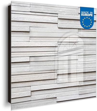 banjado Großer Schlüsselkasten Glas - Schlüsselbox 30x30cm mit 50 Haken - Schlüsselkasten modern für Schlüsselaufbewahrung mit beschreibbarer, magnetischer Glastür - Motiv Relief