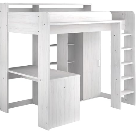 Parisot GRASEKAMP Qualität seit 1972 Hochbett mit integriertem Schreibtisch und Schrank - Higher