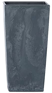 Prosperplast Maceta urbi Square Beton Effect 7,2l., con depósito, Dimensiones (mm) 170x170x325, Color Antracita