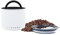Planetary Design Airscape Stainless Steel Coffee Canister | Food Storage Container | US patented Airtight Lid | Push Out Excess Air and Preserve Freshness (Small, Matte White)