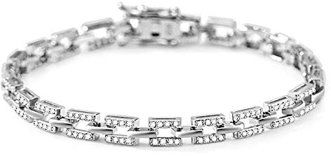 GNOCE Tennisarmband Silber 925 Damen Elegantes Tennisarmband mit Zirkonia Steinen Armband mit verschluss Modeschmuck für Frau Freundin Mädchen (18)