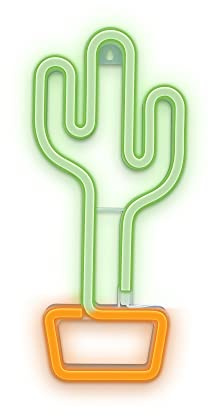 Forever Decorazione a LED al neon, USB, segno luminoso, illuminazione, per soggiorno, festa, camera da letto (cactus)
