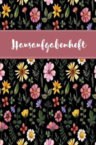 Hausaufgabenheft: Hausaufgabenheft mit Blumen für Mädchen