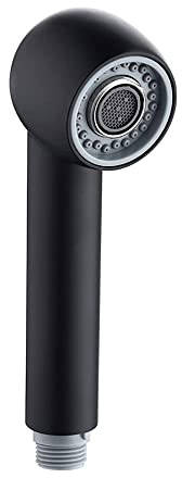 VOANZO 2 Function Kitchen Sink Faucet Head Replacement with Pull Out Sprayer, Matte Black, Chrome Plated Finish, 2-Setting, Includes Faucet Head (Without Hose)