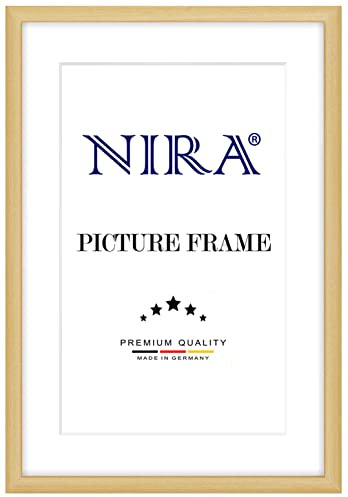 NiRa Massiv Holz Bilderrahmen Schmal 36 x 49 cm in Natur | Farbe und Größe wählbar | Rahmen für Poster | Puzzle | Foto collage HD080