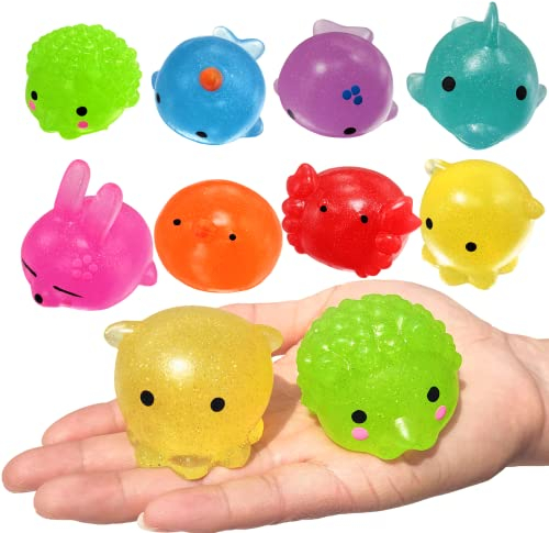 8-teilige Jumbo Glitzer Mochi Squishy Spielzeug Squishy Tiere Stress Reliever Kinder Party Gefälligkeiten