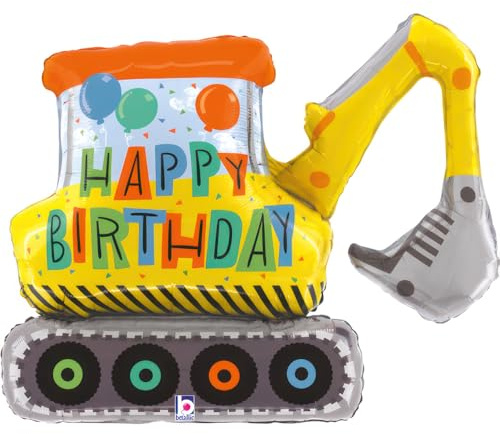 31 Shape Folienballon Happy Birthday Bagger | 79 cm
