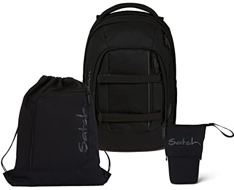 Satch Pack Pencil Slider Light Edition Schulrucksack Set 3tlg. mit Sportbeutel (Blackjack)