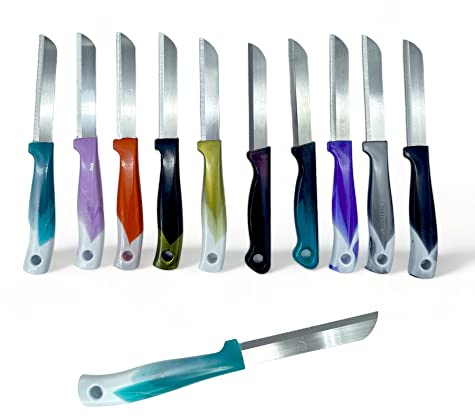 CLEARFEE Solingen Obsmesser Schälmesser Made in Germany aus Edelstahl Gemüsemesser Allzweckmesser Allesschneider sehr scharf Messer-Set (Bunt, 20)