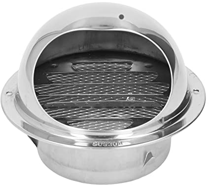 Rejilla de Ventilación Redonda de Acero Inoxidable con Malla Fina Salida de Pared para Secadora Baño Aire Acondicionado e Industria (100 mm/3,9 pulgadas)