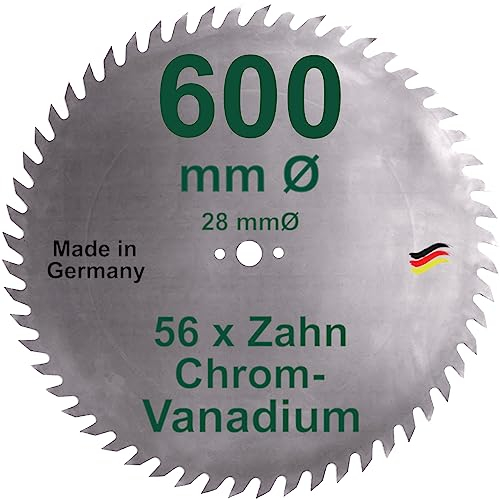Sägeblatt CV 600 x 28 mm KV-A Wolfszahn Brennholzsägeblatt Kreissägeblatt Chrom-Vanadium für Brennholzsäge Wippsäge und Brennholz