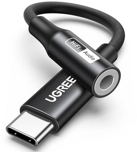 UGREEN USB C to 3.5mm Jack Adapter DAC Hi-Res 32Bit/384kHz USB C to Aux Thunderbolt Headphone Stereo Compatible with iPhone 16 Pro Max/15 Galaxy S25 Ultra S24 S23 A55 2025 iPad Air 11/13 Pixel 9/8/7