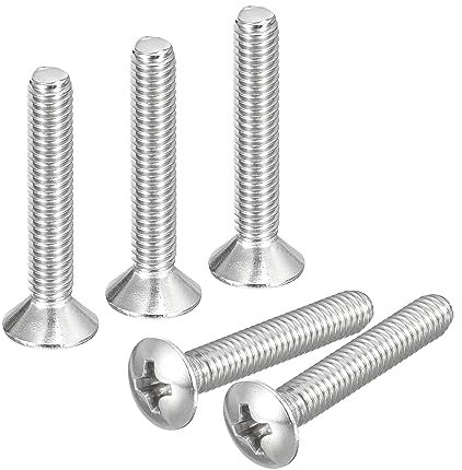 QUARKZMAN M4x25mm Ovalada Cabeza Phillips Tornillos Máquina, 50uds Acero Inoxidable 304 Tornillos Cabeza Avellanada Ligeramente Elevada