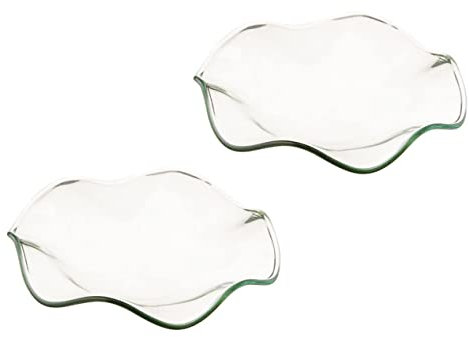 IMIKEYA 2stücke Schale Für Ätherische Öle Aus Glas Untertasse Für Aromatherapie - Ölteller Tablett Für Ätherische Öle Zubehör Für Räucherlampenöfen Stilvoller Teller Für