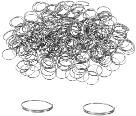 PATIKIL 13mm/0.51 OD Mini Split Rings, 600Pcs 304 Stainless Steel Round Edged Split Circular Ring Clips for Fastening Crystals Parts, Chandelier Replacements, Silver