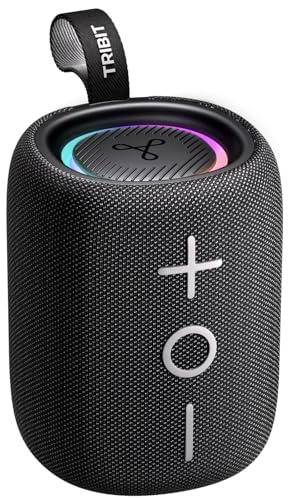 Tribit StormBox Mini Altavoz Bluetooth 5.4 de 12 W. Sonido 360°, XBass, Leds, reproducción de 12 Horas, Impermeable IPX7, Emparejamiento TWS, Carga Tipo C, Ideal para hogar/Aire Libre/Viajes