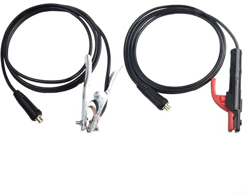 ZAMETTER Cavo saldatore con manico ispessito, 300 A, per saldatrice ad arco MMA, design antiscivolo, rame + materiale ABS (3 m)