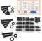 HVDHYY M5 M6 M8 Viti a Testa Bombata Nere Viti a Macchina in Acciaio al Carbonio Dadi Rondelle Assortimento Kit Testa Tonda con Scatola di Immagazzinaggio Dotato di 3 Chiavi 310pcs