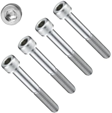 TERF® M12 x 55 mm Innensechskant-Maschinenschrauben, Edelstahl, A2 (304), Maschinenschraube M12 (12 mm) x 55 mm, Innensechskantschrauben, 4 Stück