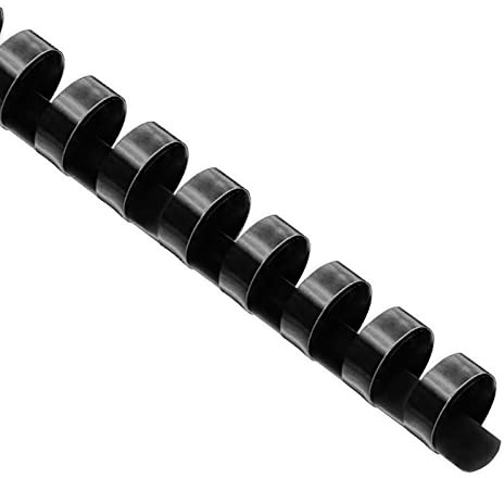 Binditek Plastic Binding Combs, 21 Ring, 125 Sheets (80gsm) Capacity, 16mm A4 Comb Binder Spines, Pack of 100, Black, for Students and Coworkers