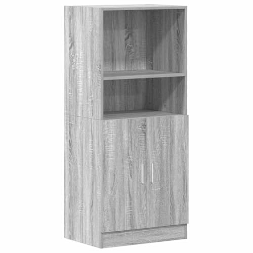vidaXL Köksskåp grå sonoma 57x41,5x131,5 cm konstruerat trä, köksskafferi, köksförvaringsskåp, kök sideboard skåp, köksskafferi skåp, köksskåp