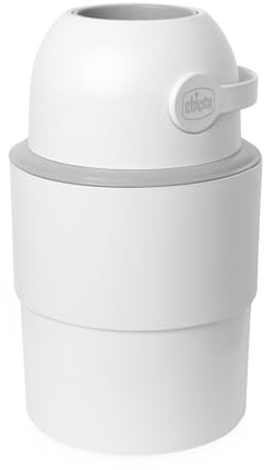 Chicco Teleskop-Windeleimer, Geräumig und Praktisch, Kompaktes Design, Kompatibel mit Chicco Odour Off Müllbeuteln, Hergestellt aus 50 Prozent wiederverwendetem Kunststoff, weiß