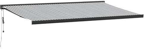 Willood Markise Motorisierte Gelenkarmmarkise Markise Garten Terrasse Balkon 500 x 300 cm Anthrazit und Schwarz