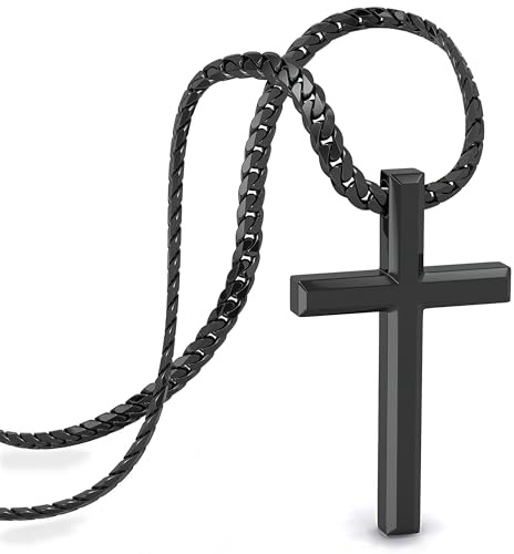 SERASAR Premium Halskette Herren [Faith] | Rostfreier 316L Chirurgenstahl | Wasserfest | Stabile Panzerkette | Sicherer Verschluss | Drei Farben | Inklusive Schmuckschachtel
