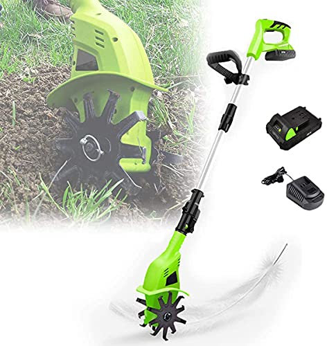 Motozappa/coltivatore elettrico da 20 V, alimentato a batteria da 4000 mAh, motozappa elettrico senza fili, coltivatore di terreno, macchina per la coltivazione di attrezzi da giardinaggio