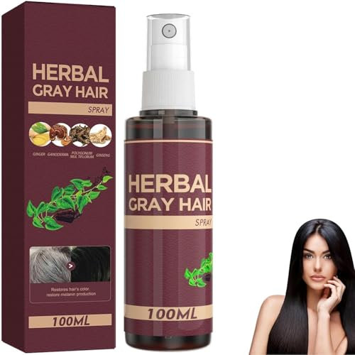 Herbal Spray Colorant Cheveux,Herbal Laque Pour Cheveux Noirs, Herbal Spray Coloration Cheveux Gris,Teinture Capillaire Rapide,Couvrir Cheveux Gris,éPaissir Et Nourrir Racines Des Cheveux (1PC, 100ML)